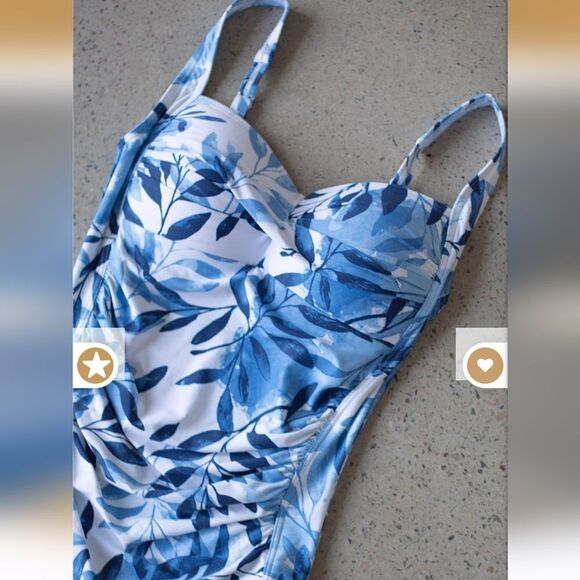 NIP TUCK Blue Oasis Joanne Twist front One Piece Tummy Control Swimsuit size 6 - Picture 6 of 13